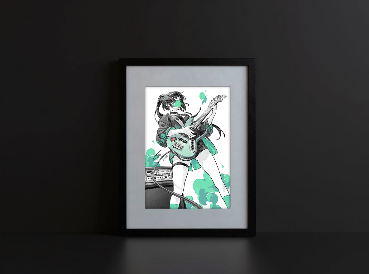 FCP Art Print - Band Girl ( Green )