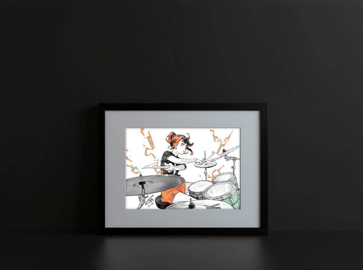 FCP Art Print - Band Girl ( Orange )