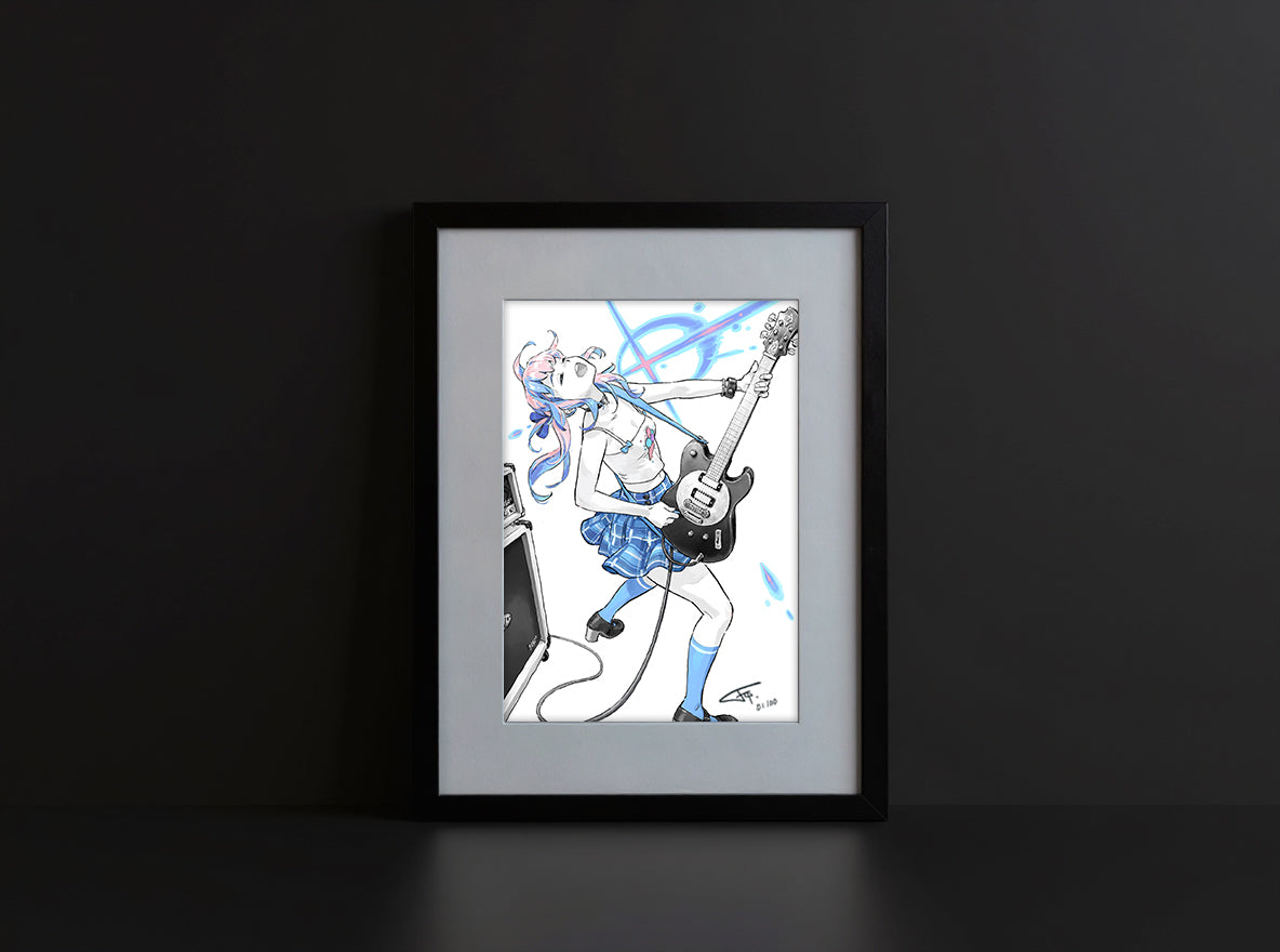 FCP Art Print - Band Girl ( Blue )