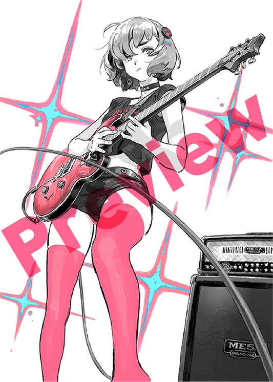 FCP Art Print - Band Girl ( Red )