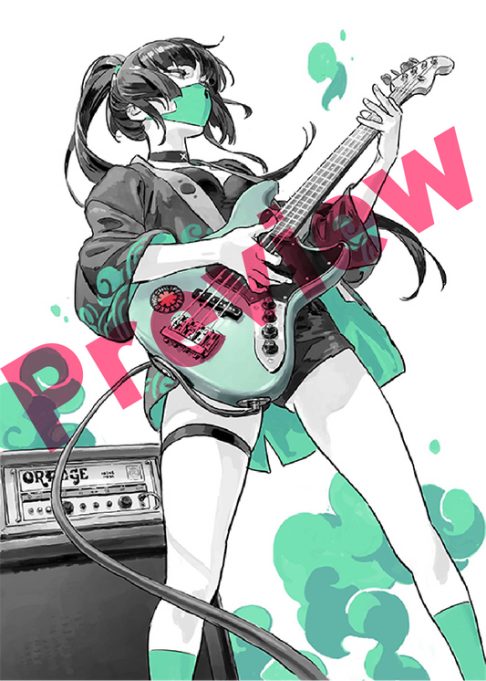 FCP Art Print - Band Girl ( Green )