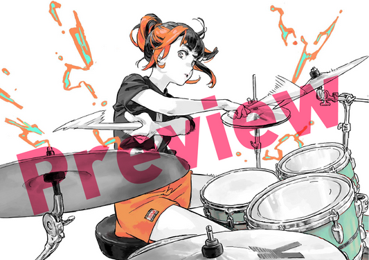 FCP Art Print - Band Girl ( Orange )