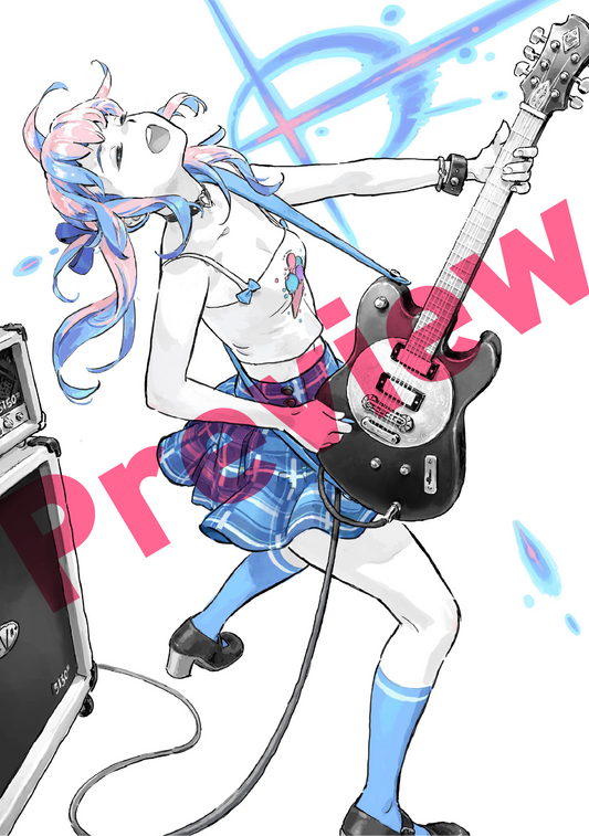 FCP Art Print - Band Girl ( Blue )